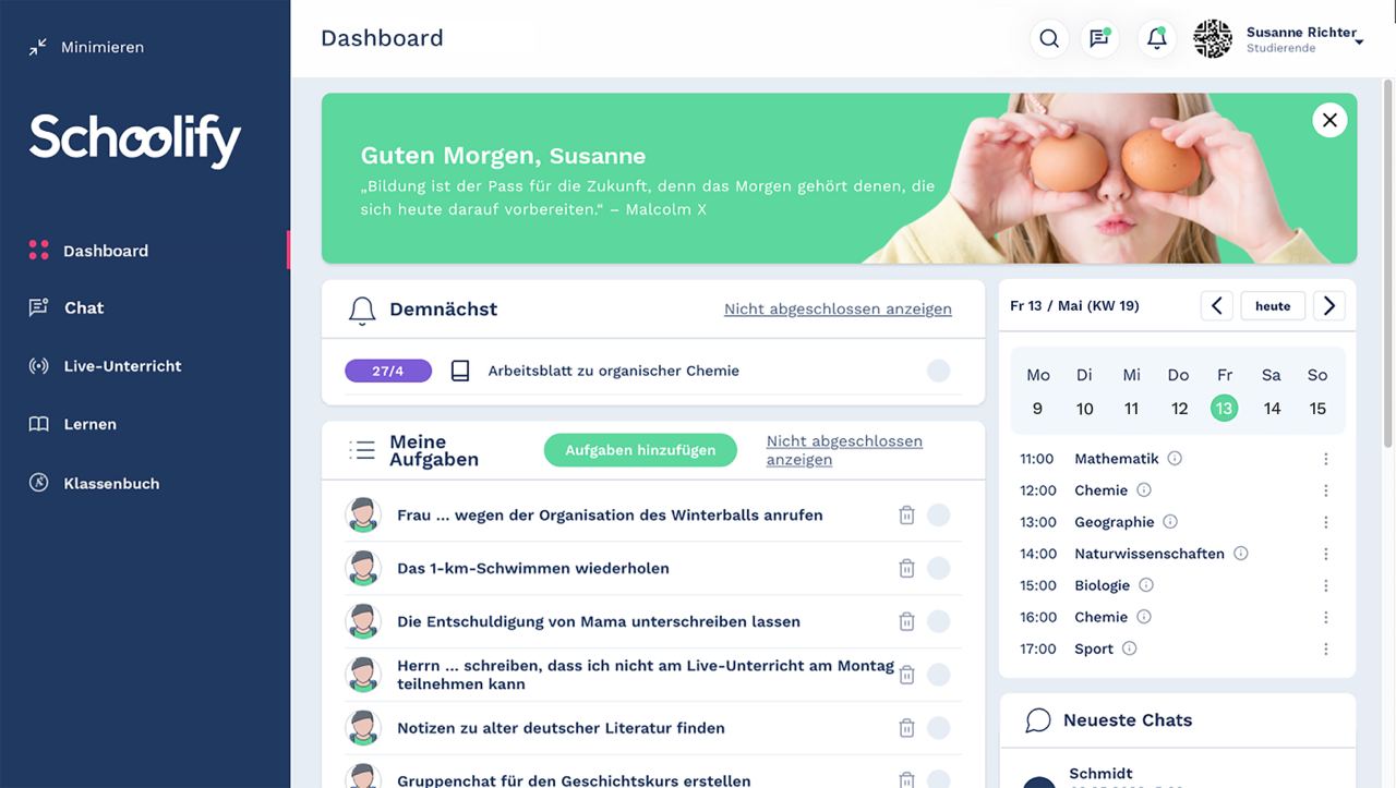 Schoolify's LMS - Dashboard